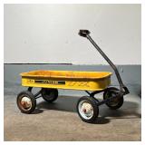 AMF JUNIOR WAGON | Retro wagon with old yellow paint, AMF Junior 7X, Olney, Illinois; h. 12 in. X 35