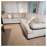 BASSETT SECTIONAL SOFA | Two piece L-shaped sectional couch by Bassett Furniture, with a two seat se