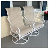patio lounge furniture, including 2 swivel rockers and a foot stool, in very good and clean conditio
