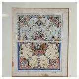 pencil and watercolor studies of the Sistine chapel, each matted in a matching gilt frame; sight 5-3