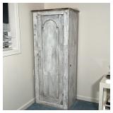 PAINTED WOOD CABINET | Single door country cabinet with overall white paint; h. 67-3/4 x w. 28-1/4 x