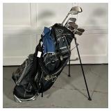 GOLF CLUBS & BAG | A collection of golf clubs: Titleist (including Titanium 983K), TaylorMade, a Tom