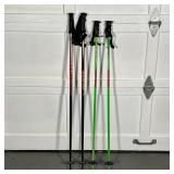 (4pc) SKI POLES | Including a pair of red Scott ski poles and a pair of green Kastle RXI2 poles (l. 