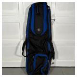 TRAVEL GOLF BAG | Black and blue rolling golf bag; approx. 51 x 19 in. [some wear, but in good and u