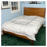 MID-CENTURY MODERN BEDFRAME | Danish modern style full-size bed frame; h. 46-1/2 x w. 56 x l. 79 in.