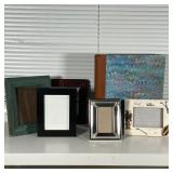 (6pc) FRAMES & ALBUM | Small picture frames and a bound album with paper (no photo inserts); album 1
