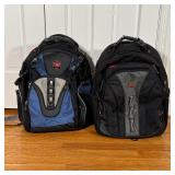 (2pc) WEGNER BACKPACKS | Including a black Wegner bag (h. 19 in.) and a blue SwissGear backpack