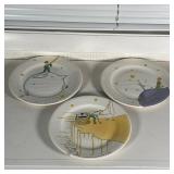 (3pc) LE PETIT PRINCE PLATES | Gien France; dia. 8-1/2 in.