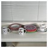 RALPH LAUREN & OTHER KITCHENWARE | Including a set of 8 Ralph Lauren shallow bowls with red gingham 