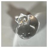 STEUBEN CRYSTAL CAT | Crystal glass figure of a sleeping cat, with acid etched "Steuben" signature o