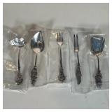 (5pc) REED & BARTON FLATWARE | Silver plated flatware of small size (perhaps for a child) with fancy