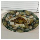 JOHN DERIAN PLATTER | Turtle decorated platter, applied decoration under glass by John Derian Compan