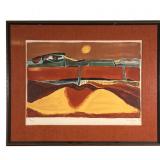 HENRI HAYDEN LITHOGRAPH | (French, 1883-1970): color lithograph, sunshine over an abstract landscape