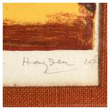 pencil signed lower right and dated 1968, framed under a rust tweed mat; sight 16-1/2 x 22-1/2 in., 
