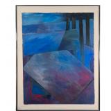 MIXED MEDIA COLLAGE | Signed and dated 1987 lower right, float mounted in a chrome frame; sheet 45 x