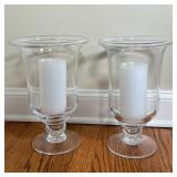 PAIR SIMON PEARCE VASES | Blown glass, etched signatures on the bottom; h. 15 x dia. 9 in. [n.b. can