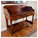 ANTIQUE WASH STAND | Antique style wash stand of nicely figured wood, having a 3/4 gallery top over 