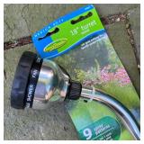 GreenThumb 18" turret wand / hose sprayer and a green plastic 7L watering can