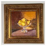 STILL LIFE WITH FRUIT | Oil on panel painting by Hetty Easter, in a gilt carved frame, signed lower 