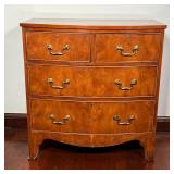 BOW FRONT CHEST of DRAWERS | With line contrasting top, having two drawers over two full-width drawe