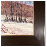 plein air winter landscape by Hetty Easter, apparently unsigned; sight 19 x 21-1/2 in., overall 27-1