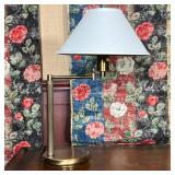 BRASS ARTICULATING LAMP | Table lamp with two way switch on a polished brass articulating base with 