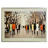 FRAMED ART PRINT | Print of a painting showing abstract figures; overall 29-1/4 x 40-1/2 in.