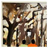 FRAMED ART PRINT | Print of a painting showing abstract figures; overall 29-1/4 x 40-1/2 in.