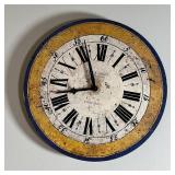 COUNTRY WALL CLOCK | Villa Arno / San Giovanni "Toscano" rustic style clock with blue and yellow bor