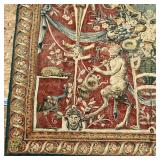 FRENCH TAPESTRY | Reproduction of a 16th century tapestry with mythological figures; h. 73 x 56 in.