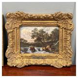 PAIR of VAN RUISDAEL PRINTS | Miniature art prints in elaborate frames; largest overall 7 x 8 in. (f