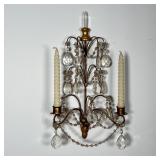 PAIR of WALL SCONCES | Cut crystal and glass; h. 18 x 11 x 6 in.