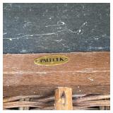 PALECEK WICKER ARM CHAIR | Appears in excellent condition, no cushion; h. 37 x 37 x 37 in.