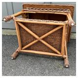 PALACEK WICKER TABLE | Side table with lower shelf; h. 23 x 27 x 21 in.