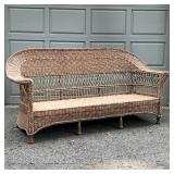 Contrasting green and brown, some sun fading but in otherwise excellent condition, no cushion; h. 37