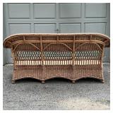 Contrasting green and brown, some sun fading but in otherwise excellent condition, no cushion; h. 37