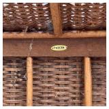 Contrasting green and brown, some sun fading but in otherwise excellent condition, no cushion; h. 37