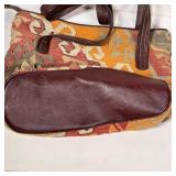 KILIM HANDBAG | With leather straps; h. 11 x 16 in.