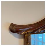 CHINESE PAGODA MIRROR | with red paint, pagoda-form mirror with a lower shelf