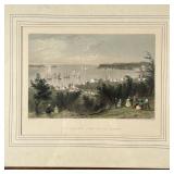 W.H.BARTLETT ENGRAVING | The Narrows from Staten Island"; overall h. 11 x 13 in. (framed)