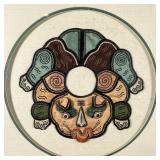 FRAMED CHINESE TEXTILE | Stitched embroidery; h. 22-1/2 x 22-1/2 in.