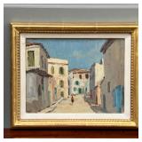 TOWNSCAPE PAINTING | Overall 9-1/2 x 11-1/2 in. (framed)