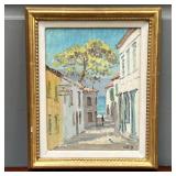 TOWNSCAPE PAINTING | Signed lower right; overall 11-1/2 x 9-1/2 in. (framed)
