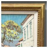 TOWNSCAPE PAINTING | Signed lower right; overall 11-1/2 x 9-1/2 in. (framed)