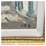 TOWNSCAPE PAINTING | Signed lower right; overall 11-1/2 x 9-1/2 in. (framed)