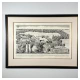 ANDREW MIGAMELLO ENGRAVING | Jesus College, Cambridge; overall 26 x 37 in. (framed)