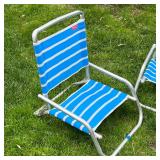 PAIR BEACH CHAIRS | "Rio Collection" vintage style beach chairs with aluminum frames