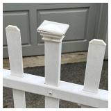 WHITE PICKET FENCE SECTION | Plastic with metal base missing one cap, h. 42 x 92 in.