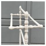VICTORIAN BLANKET STAND | White painted turned wood stand; h. 37 x 27 x 12 in.