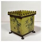 (3pc) TOLEWARE DECOR | Including a footed tole planter (h. 5-1/2 in.) and a pair of bookends